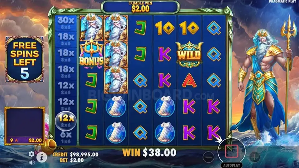 slot gameplay with free spins